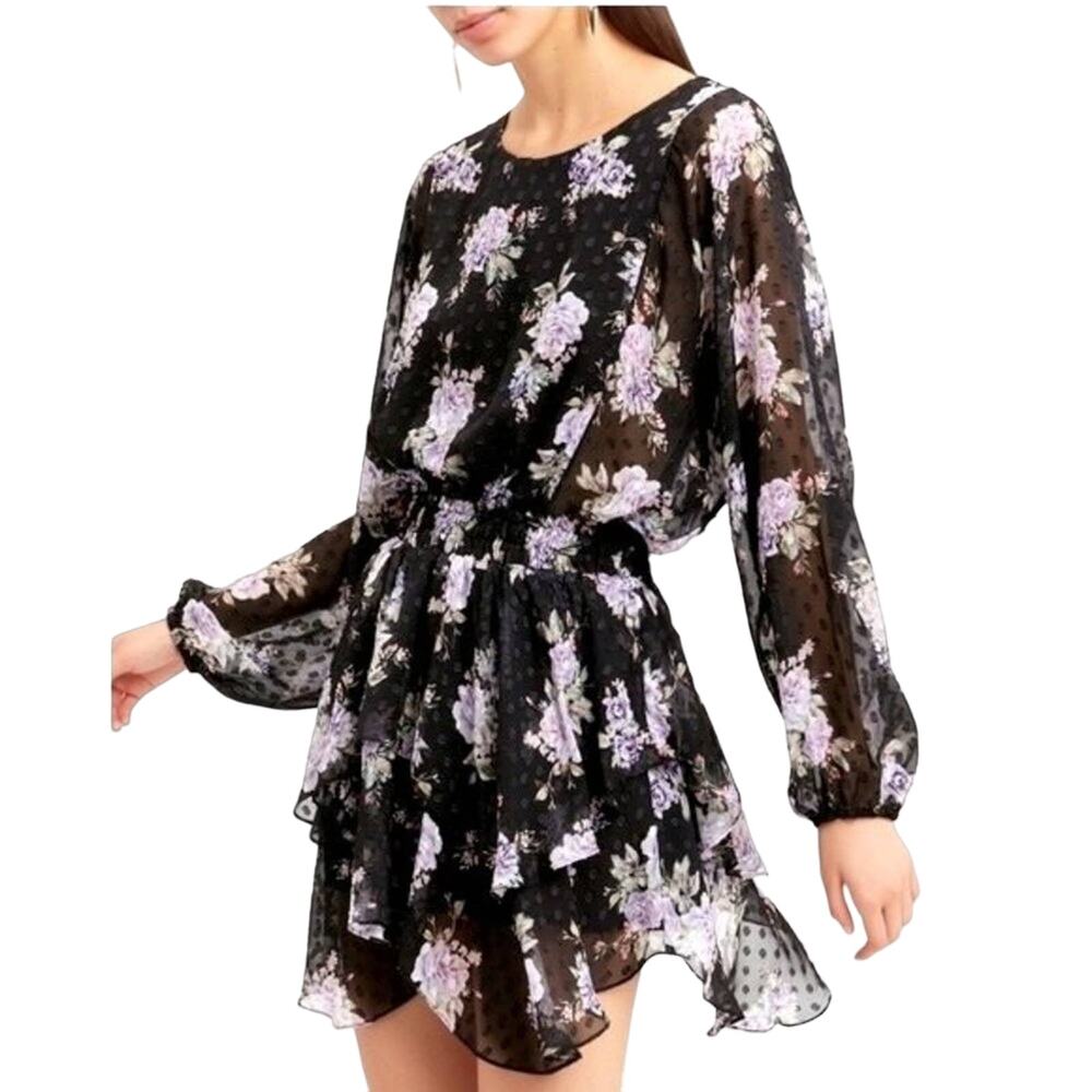 LoveShackFancy Kaia Silk Floral Mini Dress Size XS - Picture 4 of 13